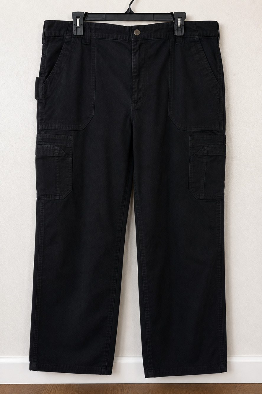 Carhartt Womens 2XL Black Cargo Work Pants Relaxed Fit Utility Workwear Scrubs